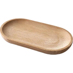 Oval Ahşap Çay Tepsisi Servis Masa Plakası Snacks Gıda Çay Depolama 10X18 cm (Yurt Dışından)