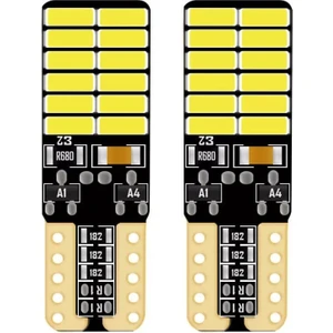 2 Adet Süper Güçlü T10 LED 24 Ledli 12-24 Volt Canbuslü Buz Mavi