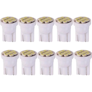 10 Adet Süper Güçlü Mini T10 LED 8 Ledli 12 Volt Mini T10 LED Mavi Renk