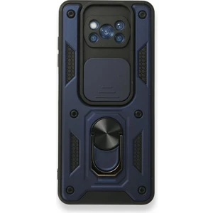Xiaomi Poco X3 Pro Kılıf Tank Aramid Sürgülü Vega Yüzüklü Lacivert