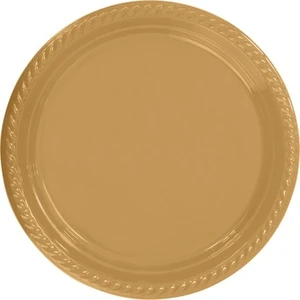 Altın Renk Plastik Tabak 22CM 25LI