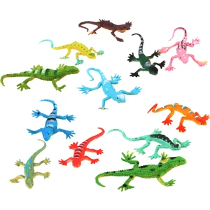 12 Adet Plastik Küçük Kertenkele Gecko Rakamlar Gerçekçi Modeli Çocuk Oyuncakları Renkli