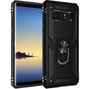 Samsung Galaxy Note 8 Kılıf Vega Tank Standlı Yüzüklü Mıknatıslı Siyah