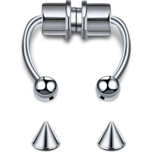 Afillix Concept Cerrahi Çelik Fake Septum Gümüş Renk Maynetik Piercing-Mıknatıslı Piercing