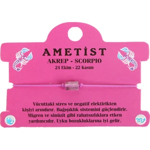 Afillix Concept Ametist Doğal Taş Akrep Burç Bileklik