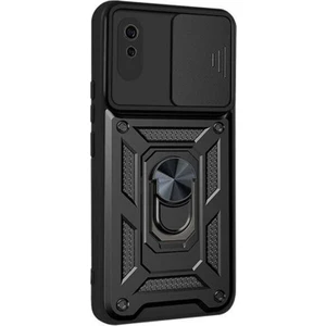 Xiaomi Redmi 9A Kılıf Tank Aramid Sürgülü Vega Yüzüklü Siyah