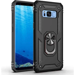 Case Street Samsung Galaxy S8 Kılıf Vega Tank Standlı Yüzüklü Mıknatıslı Siyah