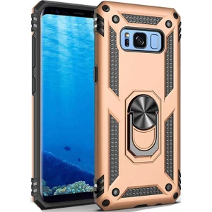 Case Street Samsung Galaxy S8 Kılıf Vega Tank Standlı Yüzüklü Mıknatıslı Gold