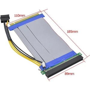 Molexli Riser 16X To 16X Uzatma Güç Destekli Pcıe 16X Yükseltme