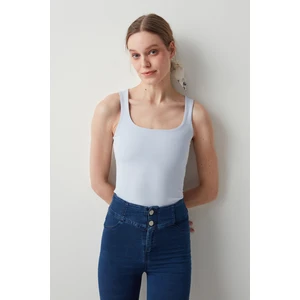 Açık Mavi Square Neck Üst