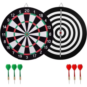 Dart Tahtası Çift Taraflı 40 cm 6 Ok