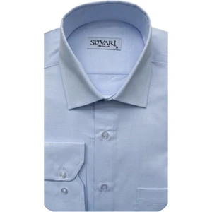 Bol Kesim Armürlü Açık Mavi Gömlek