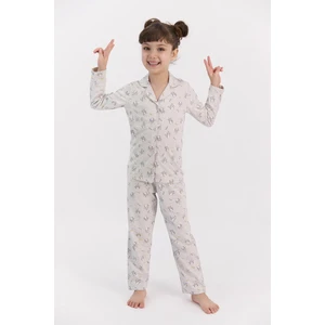Relax Bej Kız Çocuk Gömlek Pijama Takımı