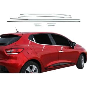 Renault Clio 4 Hb 2012-2018 Uyumlu Cam Çıtası 8 Parça Krom Paslanmaz Çelik