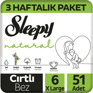 Natural 3 Haftalık Paket Bebek Bezi 6 Numara Xlarge 51 Adet