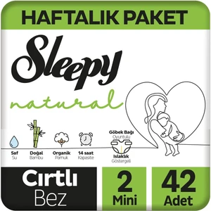 Natural Haftalık Paket Bebek Bezi 2 Numara Mini 42 Adet