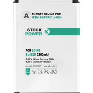 Stock Power Lg K8 (BL-46ZH) Batarya 2100 Mah
