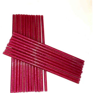 Pembe Simli Ince Silikon 10'lu
