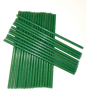 Yeşil Simli Ince Silikon 10'lu 21 cm