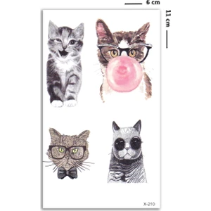 BP Tattoo Kediler Mini Boy Geçici Kedi Dövmesi