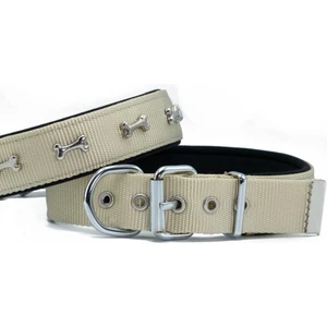 Comfort Metal Kemik Işlemeli Köpek Boyun Tasması M 3X42-50CM Haki