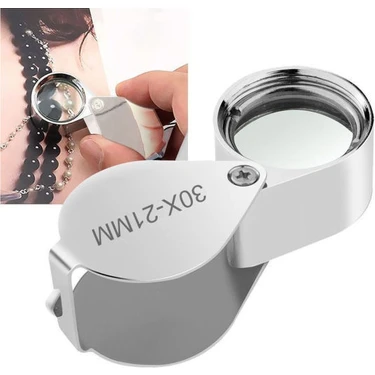 Mbois Mini Taşınabilir Lup Büyüteç 30X21MM Kuyumcu Tip Büyüteç Jevelers Loupe Pırlanta