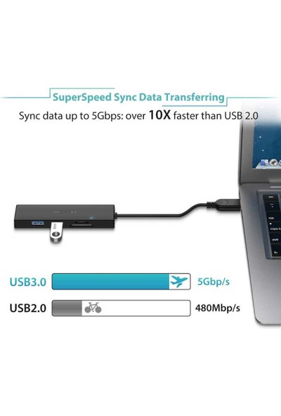 QGeeM QG-UH05 USB Hub 0.2m