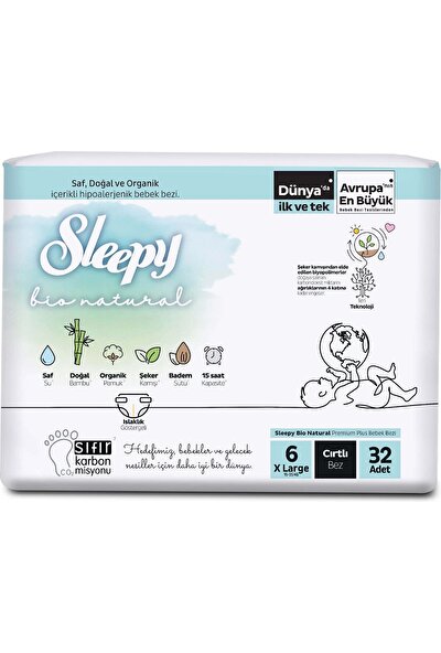 Sleepy Bio Natural Ekonomik Paket Bebek Bezi 6 Numara Xlarge 32 Adet