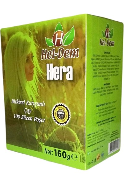 Hel-Dem Hera Bitkisel Karışımlı Form Çayı 100 Süzen Poşet 160 gr