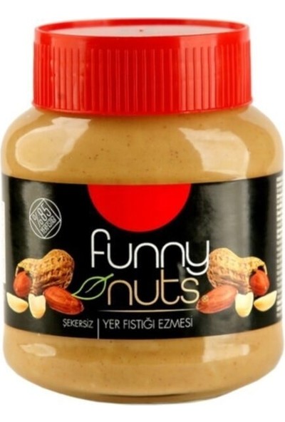Funny Nuts Şekersiz Yerfıstığı Ezmesi 320 gr Cam Kavanoz 1 Koli 9 Kavanoz 2880 gr