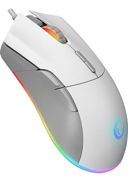 SMX-R21 Compact USB Beyaz Rgb Ledli Makrolu 12800DPI / 1000hz Drag Click Oyuncu Mouse