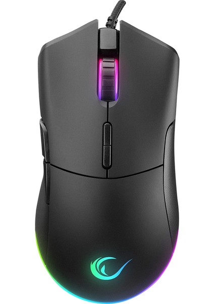 SMX-R21 Compact USB Siyah Rgb Ledli Makrolu 12800DPI / 1000hz Drag Click Oyuncu Mouse