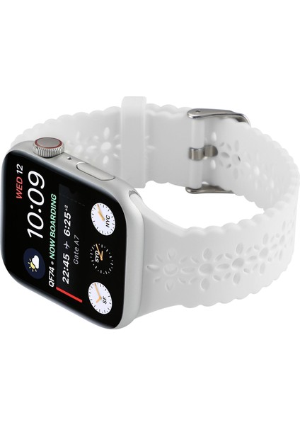 puluz Apple Watch Uyumlu 7 Için Silikon Kayış Oymak 45Mm / 6&Se&5&4 44Mm / 3&2&1 42Mm Beyaz (Yurt Dışından) modelleri