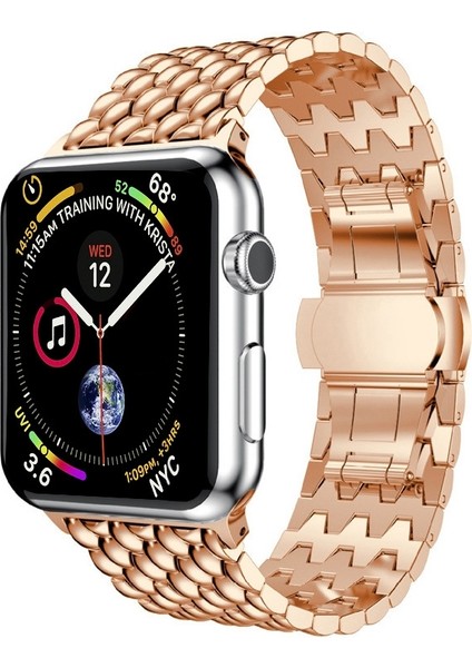 puluz Apple Watch Uyumlu Series 7 Için Ejderha Ölçekli Doku Kayışı 45Mm / 6 & Se & 5 & 4 44Mm / 3 & 2 & 1 42Mm Altın Gül (Yurt Dışından) fiyatları