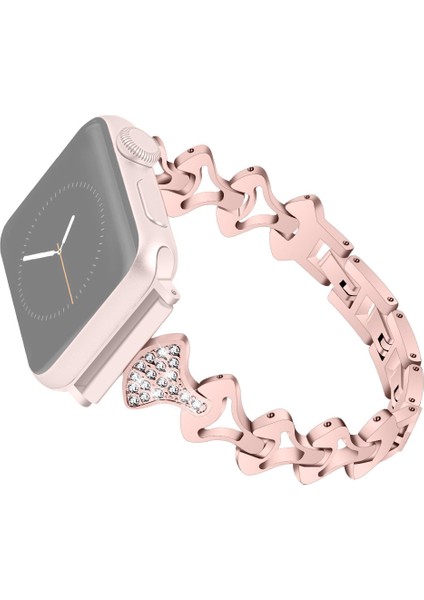 puluz Apple Watch Uyumlu Series 7 Için Sektör Şeklinde Kayış 41Mm / 6 & Se & 5 & 4 40Mm / 3 & 2 & 1 38Mm Altın Gül (Yurt Dışından)