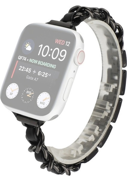 puluz Apple Watch Uyumlu Series 7 Için Tek Sıra Metal Kayış 41Mm / 6 & Se & 5 & 4 40Mm / 3 & 2 & 1 38Mm Siyah (Yurt Dışından)