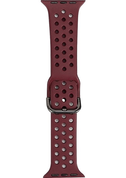 puluz Kayış Apple Watch Uyumlu Series 7 45Mm / 6 & Se & 5 & 4 44Mm / 3 & 2 & 1 42Mm Koyu Kırmızı (Yurt Dışından)