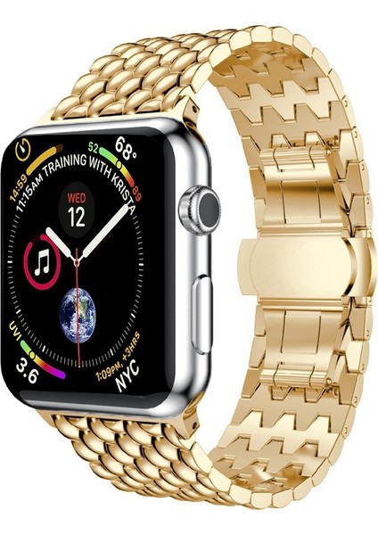 puluz Apple Watch Uyumlu Series 7 Için Ejderha Ölçekli Doku Kayışı 45Mm / 6 & Se & 5 & 4 44Mm / 3 & 2 & 1 42Mm Altın (Yurt Dışından) fiyatları