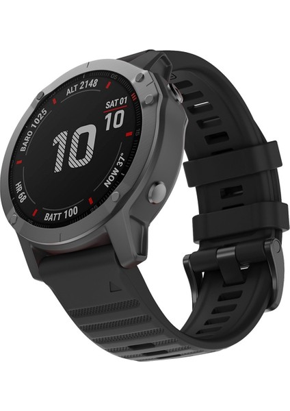 puluz Garmin Fenix ​​6 Silikon Kayış Siyah Için (Yurt Dışından)