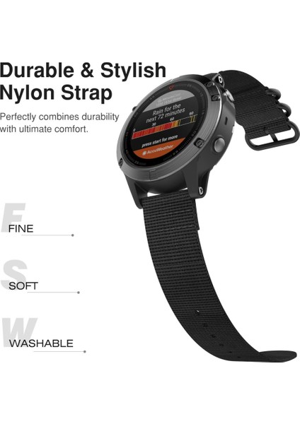 puluz Garmin Fenix ​​3 Naylon Watchband Siyah Için (Yurt Dışından)