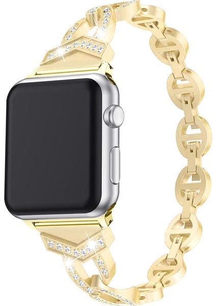 puluz Apple Watch Uyumlu Series 7 Için Paslanmaz Çelik Kayış 41Mm / 6 & Se & 5 & 4 40Mm / 3 & 2 & 1 38Mm Altın (Yurt Dışından) modelleri