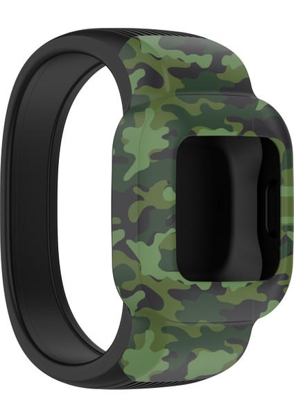 puluz Garmin Vivofit Jr3 Için Hiçbir Toka Silikon Kordonlu Saat, Boyut: S Kamuflaj Yeşil (Yurt Dışından)