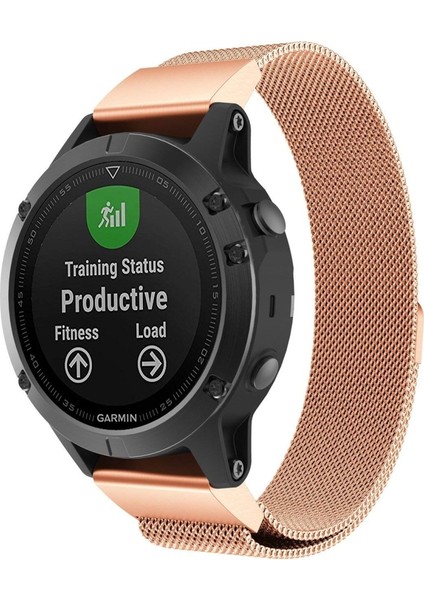 puluz Garmin Fenix ​​5X Paslanmaz Çelik Metal Kordonlu Sandart Gül Altın (Yurt Dışından)