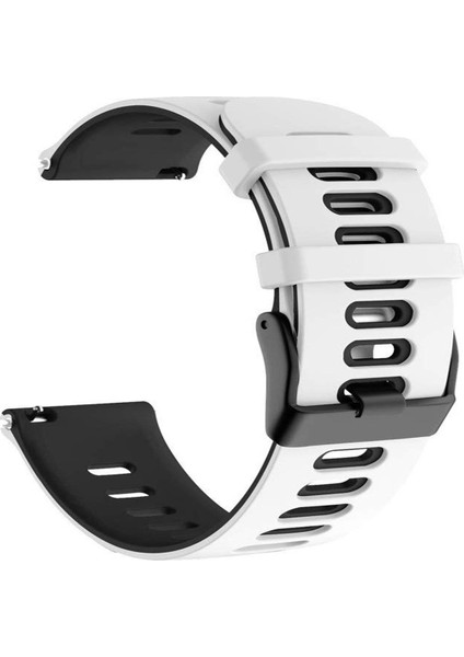 puluz Iki Tonlu Silikon Kayış Beyaz + Siyah (Yurt Dışından)