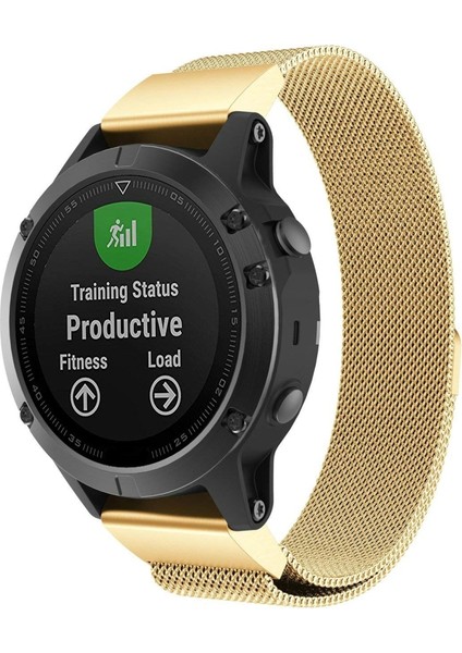 puluz Garmin Fenix ​​5X Paslanmaz Çelik Metal Kordonlu Saati Için Altın (Yurt Dışından)