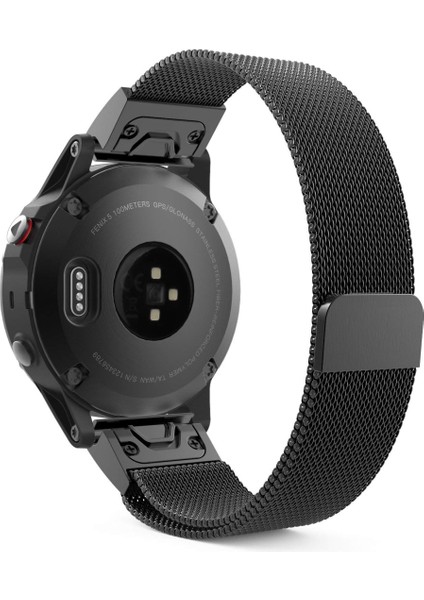 puluz Garmin Fenix ​​5X Paslanmaz Çelik Metal Kordonlu Bebek Için Siyah (Yurt Dışından)