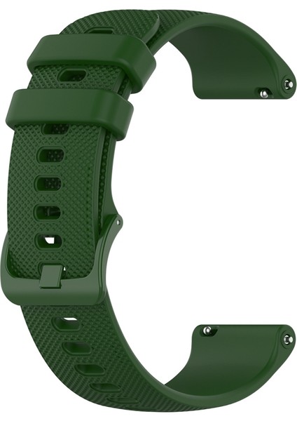 puluz Garmin Vivoaktif 4S Için Küçük Ekose Silikon Kayış Yeşil Ordu (Yurt Dışından)