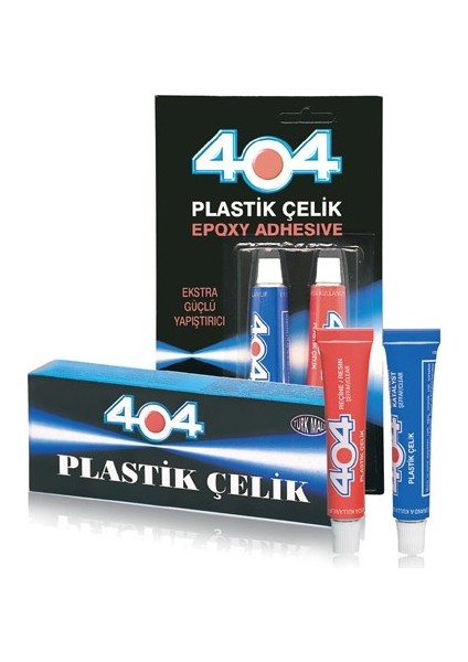 404 Plastik Çelik Epoksi Yapıştırıcı Çift Karışımlı 41 gr Ikiz Tüp