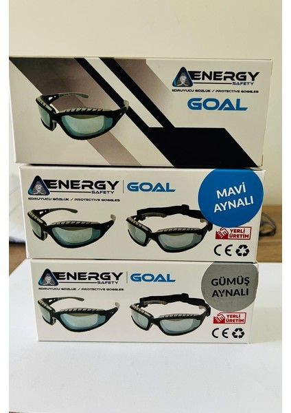 Sünger Korumalı Mavi̇ Aynalı Koruyucu Gözlük modelleri