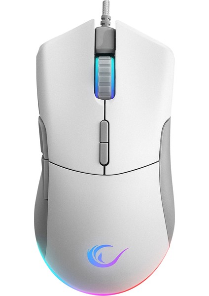 SMX-R21 Compact USB Beyaz Rgb Ledli Makrolu 12800DPI / 1000hz Drag Click Oyuncu Mouse